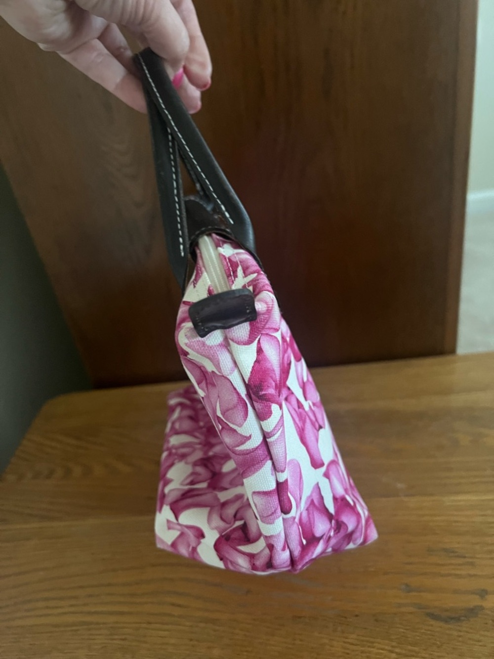 Longchamp Le Pilage Darshan Floral Pink and White Mini Tote - Picture 9 of 16